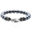 Diamondmuse Genuine Hematite Stainless Steel Beaded Bracelet for Mens Boys