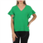 Essentiel Antwerp Essentiel Ladies Sinai Wimbledon Green Short Sleeve Shirt, Brand Size 38 (US Size 4)