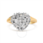 Haus Of Brilliance 10K Yellow Gold 1/4 Cttw Round and Baguette cut Diamond Heart Shape Ballerina Ring (H-I Color, I1-I2 Clarity)