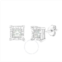 Haus Of Brilliance .925 Sterling Silver 1/2 Cttw Miracle Set Princess-cut Diamond Solitaire Stud Earrings (H-I Color, I2-I3 Clarity)