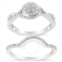 Haus Of Brilliance .925 Sterling Silver 1/6 Cttw Diamond Composite Halo and Split Shank Bridal Set Ring and Band (I-J Color, I3 Clarity)