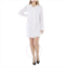 In The Mood For Love Ladies White Lina Button-Front Sequin Mini Bodycon Dress, Size Small