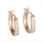 Lb Exclusive 14K Rose Gold 0.33 ct Diamond Small Oval Hoop Earrings