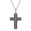 Robert Alton 1/3CTW Diamond Stainless Steel with Black & White Finish Cross Pendant