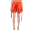 Sacai Ladies Orange Satin Cargo-Pocket Shorts, Brand Size 2 (Medium)