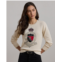 Lauren Petite Intarsia-Knit Crest Cotton Sweater