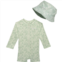 Eddie Bauer Infant Boys Rash Guard Bodysuit with Bucket Hat - UPF 30, Long Sleeve