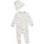 MILKBERRY Infant Boys Safari Footed Coveralls and Hat - Long Sleeve