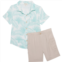 Rabbit + Bear Little Boys Woven Shirt and Shorts Set - Organic Cotton, Short Sleeve