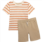 STITCH & STONE Little Boys Striped T-Shirt and Knit Shorts Set - Short Sleeve