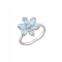 Sonatina 14K White Gold, Aquamarine & Diamond Flower Ring