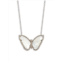 Banji Jewelry Sterling Silver, Mother-Of-Pearl & Diamond Butterfly Pendant Necklace