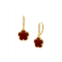 JanKuo Flower 14K Goldplated, Coral Agate & Cubic Zirconia Drop Earrings