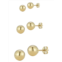 Chloe & Madison Set of 3 14K Goldplated Sterling Silver Polished Ball Stud Earring Set