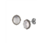 Banji Jewelry Black Rhodium Plated Sterling Silver, Rose Quartz & Diamond Stud Earrings