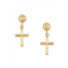 Saks Fifth Avenue 14K Yellow Gold Cross Drop Earrings