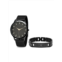 Anthony Jacobs 2-Piece 44MM Black Stainless Steel Watch & Bracelet Set