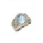 Delatori by ALOR Two Tone 18K Yellow Gold, Sterling Silver & Blue Topaz Ring