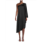 Renee C. Satin One Shoulder Midi Dress
