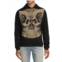 Heads or Tails Rhinestone Skull Pullover Hoodie