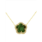 JanKuo Flower 14K Goldplated, Synthetic Emerald& Cubic Zirconia Necklace