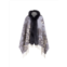 WOLFIE FURS Made For Generations Toscana Shearling Trim Floral Cashmere Blend Shawl