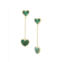 JanKuo Heart 14K Goldplated & Synthetic Emerald Drop Earrings