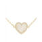 JanKuo Heart 14K Goldplated, Mother Of Pearl & Cubic Zirconia Pendant Necklace/16