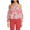 MISA Los Angeles Ditte ?Floral Ruffle Cold Shoulder Top