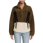 Sage Collective Arise Faux Shearling Colorblock Quarter Zip Pullover