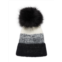 Kyi Kyi ?Striped Faux Fur Pom Beanie