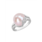 Sonatina Sterling Silver, 12-12.5mm Pink Freshwater Pearl & Diamond Ring
