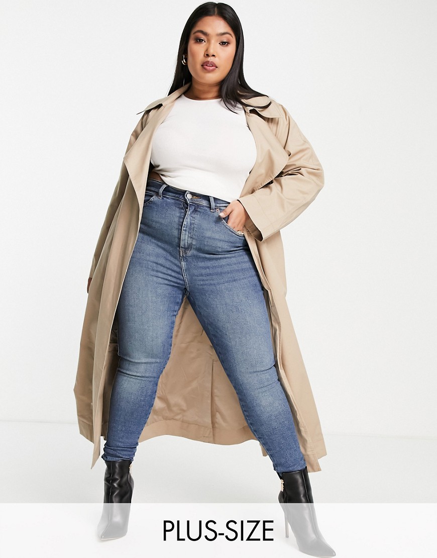 Ever New Curve tie waist trench coat in stone