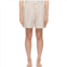 Tekla Off-White & Brown Drawstring Pyjama Shorts