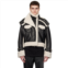Feng Chen Wang Black Paneled Faux-Leather Jacket