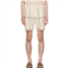 HARAGO Off-White Embroidered Shorts
