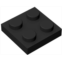TTEHGB TOY Classic Bricks Plate 2x2, 100 Piece, Compatible with Lego Parts and Pieces 3022, Creative Play Set - 100% Compatible with Lego and All Major Brick Brands(Colour:Black)
