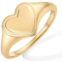 PAVOI 14K Gold Plated Heart Signet Ring for Women Chunky Love Statement Stackable Band Friendship Rings