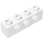 WEBRICK Classic Building Bulk Brick 1x4 with Holes, 200 Piece White Building Black 1x4 with Holes, Compatible with Lego Parts and Pieces 3701(Colour: White)