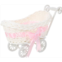 STOBOK Wicker Stroller Decoration Rattan Baby Carriage Baby Doll Stroller Woven Flower Basket Baby Shower Centerpiece Stroller for Baby Shower Party Favors Pink
