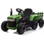 TOBBI 12v Battery-Powered Toy Tractor with Trailer and 35W Dual Motors,3-Gear-Shift Ground Loader Ride On with LED Lights and USB&Bluetooth Audio Functions in Dark Green