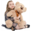 Tezituor Big Teddy Bear Stuffed Animal, 26 inch Medium Size Stuffed Teddy Bear Plush Toy for Chirstmas Valentines Day Birthday, Soft Teddy Bear Plush for Kids Girlfriend, Tan