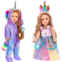 WONDOLL 2-Sets 18-inch Doll-Clothes Set - Unicorn Clothes with Hair Clip and Headband - Compatible with All 18 inch Dolls Accessories for Kids-Purple