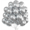 PartyWoo Metallic Silver Balloons, 50 pcs 12 Inch Silver Metallic Balloons, Silver Balloons for Balloon Garland or Arch as Wedding Decorations, Birthday Decorations, Party Decorati