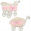 jojofuny 2 Pcs Wicker Stroller Decoration Rattan Baby Carriage Baby Doll Stroller Woven Flower Basket Baby Shower Centerpiece Stroller for Baby Shower Party Favors Pink