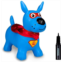 WADDLE Bouncy Hopper Inflatable Hopping Animal, Indoors and Outdoors Toy for Toddlers and Kids, Pump Included, Boys and Girls Ages 2 Years and U (Blue Super Hero Dog)