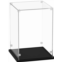 Gemutlich Acrylic Display Case 8x8x12 inch - 3mm Thick Acrylic Display Box with Black Wooden Base, Assemble Dustproof Showcase Clear Display Case for Collectibles Figures Lego Helm