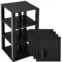 Strictly Briks Classic Stackable Baseplates, Building Bricks for Towers, Shelves, and More, 100% Compatible with All Major Brands, Black, 4 Base Plates & 30 Stackers, 6x6 Inches