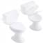 Skylety 2 Pieces Mini Toilet Seat Toy Doll House Furniture Miniature Classic Bathroom Baby Toilet Toy Tiny Cake Topper Bathroom Furniture Dollhouse Accessories (White)
