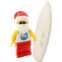 Booster Bricks Lego Surfing Santa Minifigure - Christmas Holiday Minifig Surfboard Claus surf Surfer